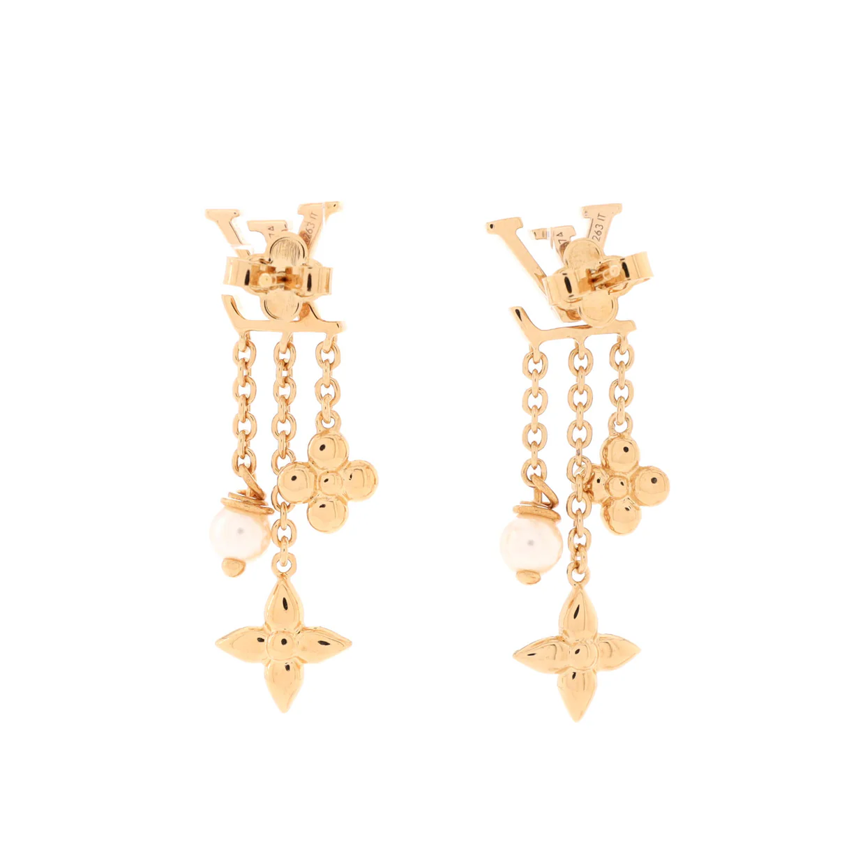 Louisa Earrings Metal with Faux Pearls - Deep Luxury