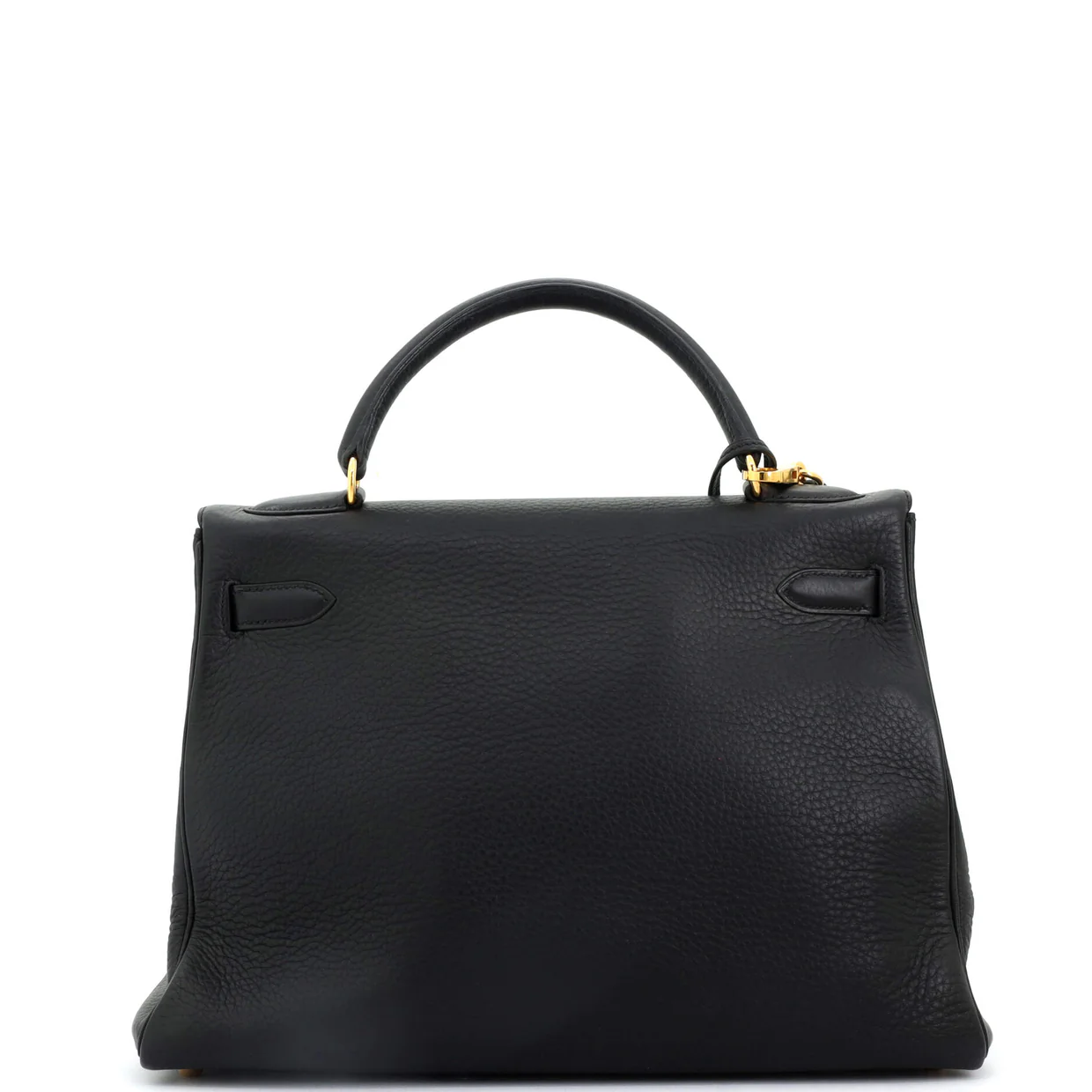 Kelly Handbag Noir Clemence with Gold Hardware 32 - Deep Luxury