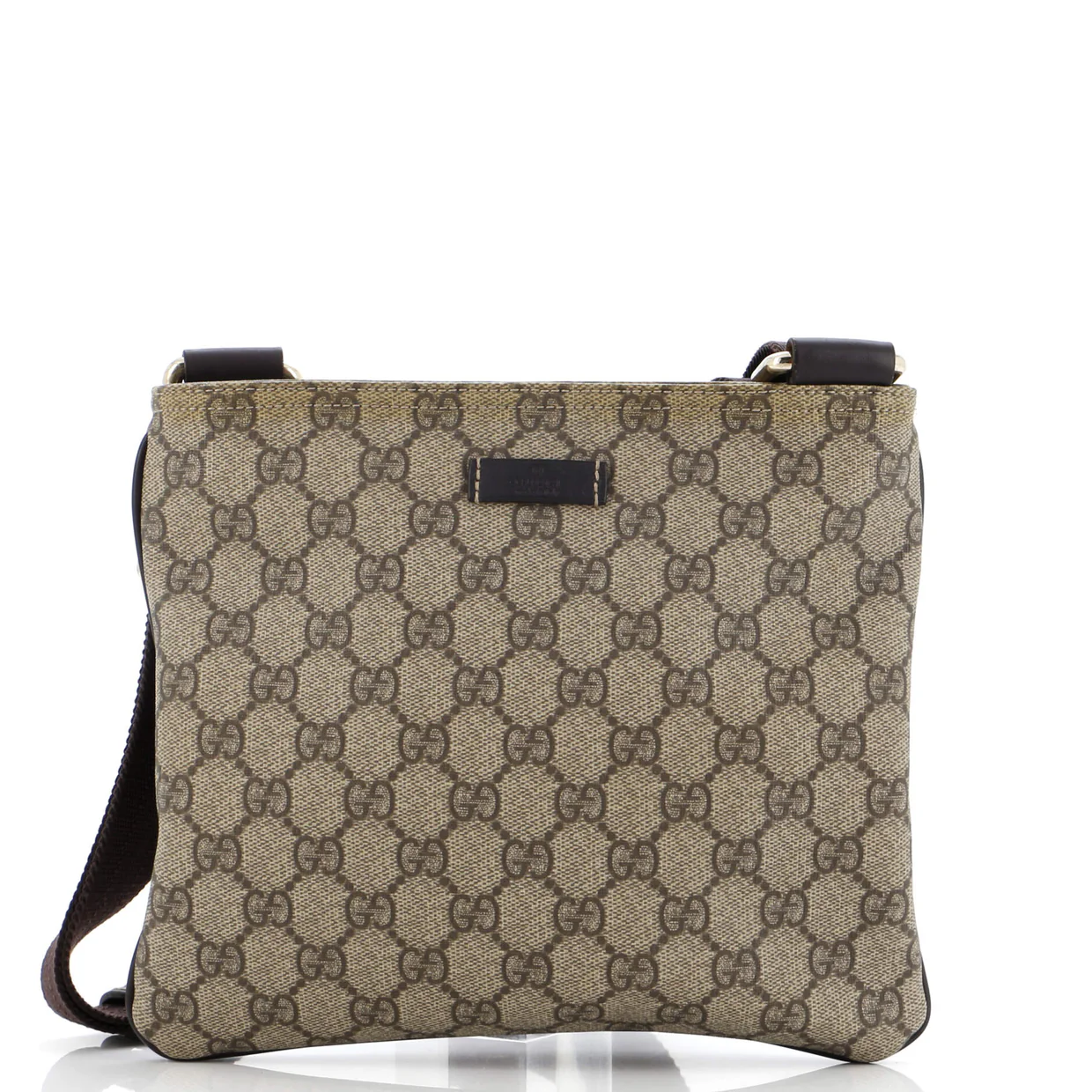 Zip Top Messenger Bag GG Coated Canvas Small - Deep Luxury