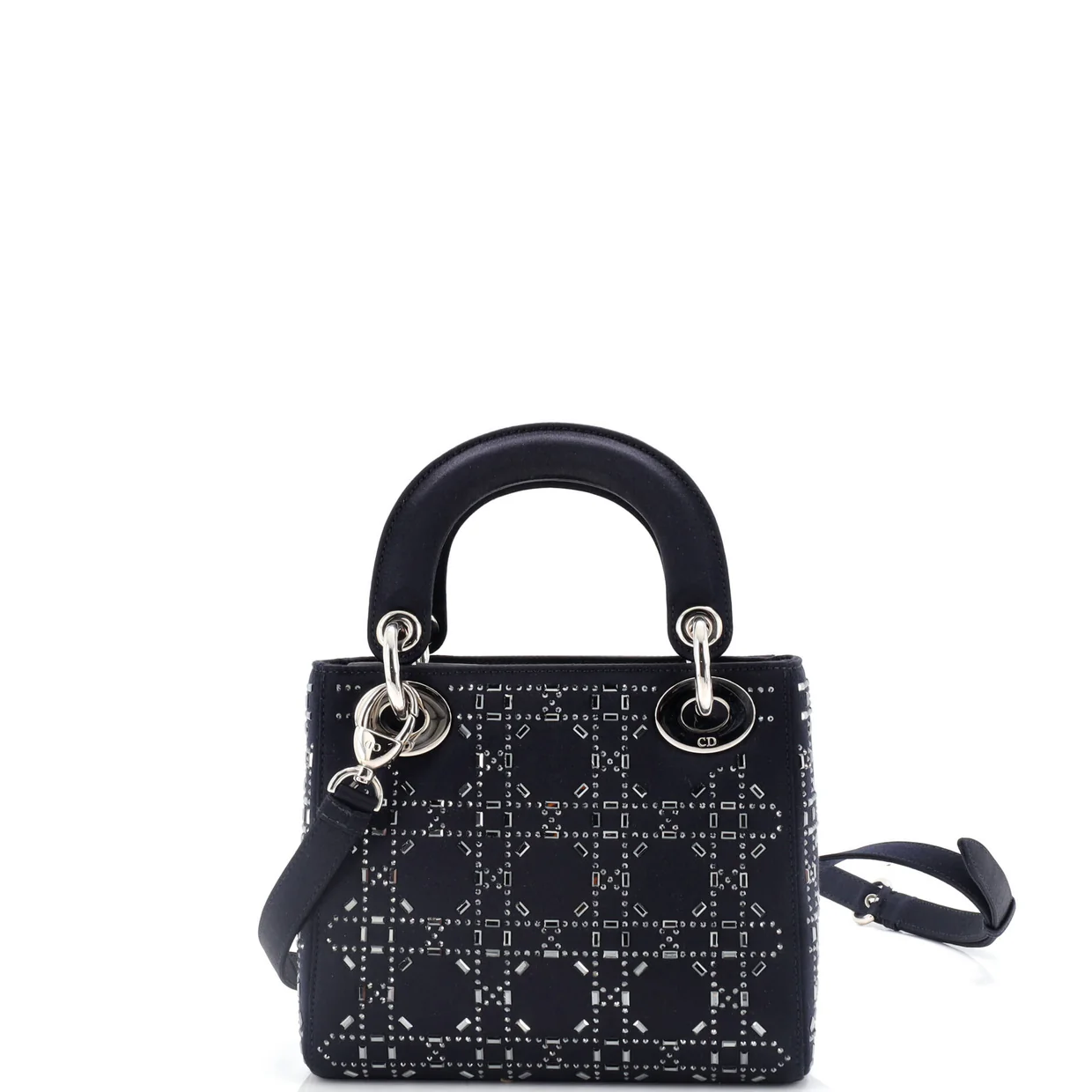 Lady Dior Bag Crystal Embellished Cannage Quilt Satin Mini - Deep Luxury