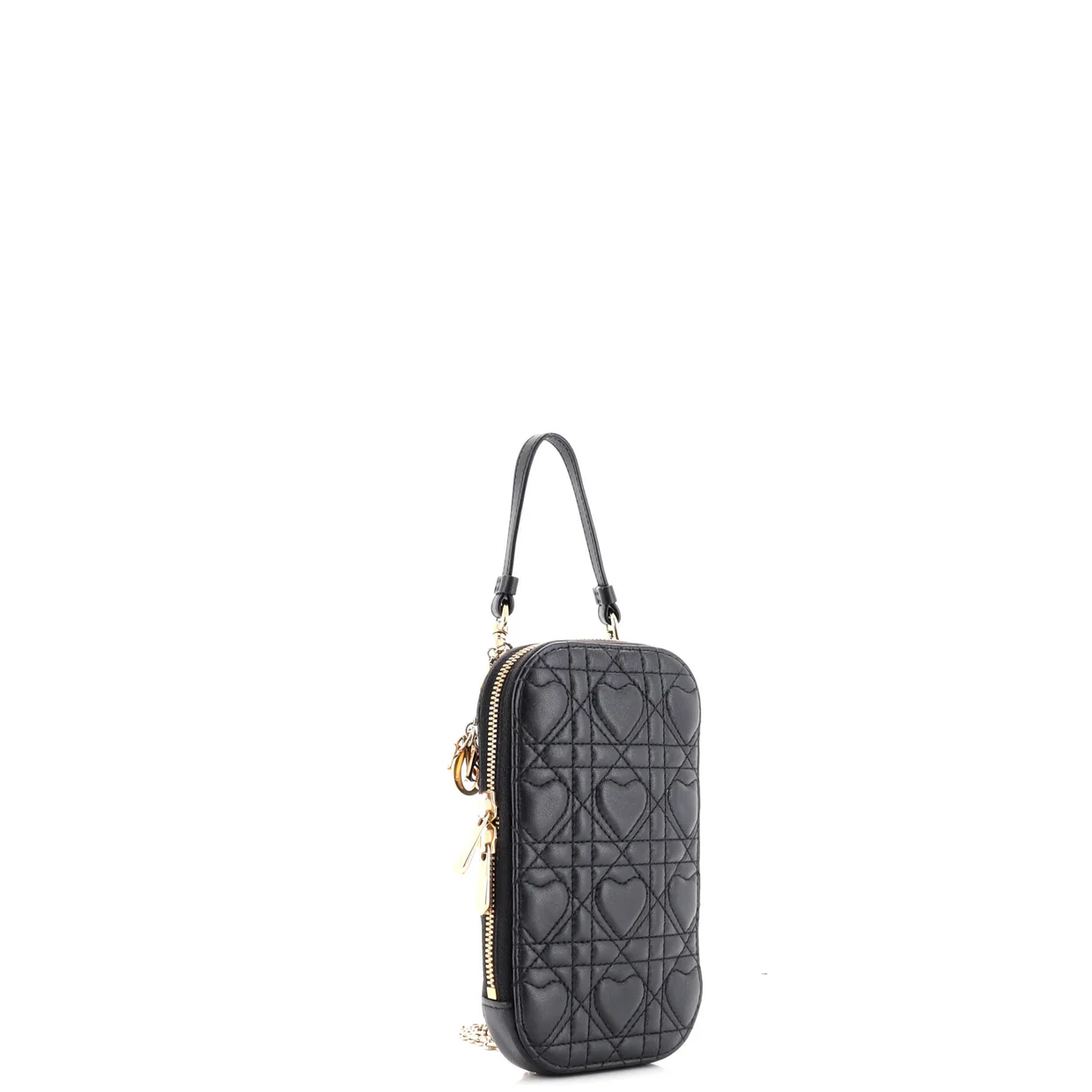 Dioramour Lady Dior Phone Holder on Chain Cannage Quilt Lambskin - Deep Luxury