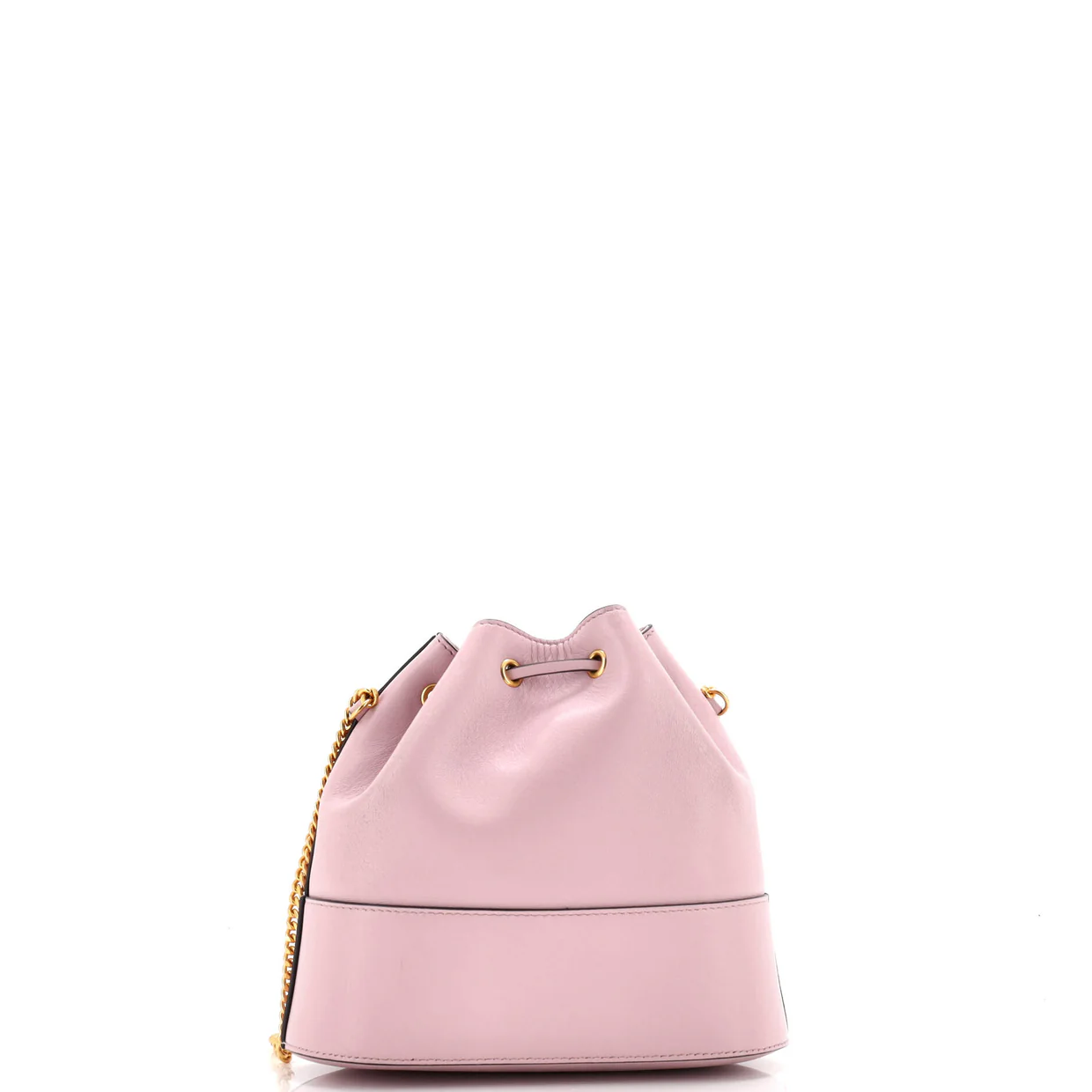 VLogo Drawstring Bucket Pouch Leather - Deep Luxury