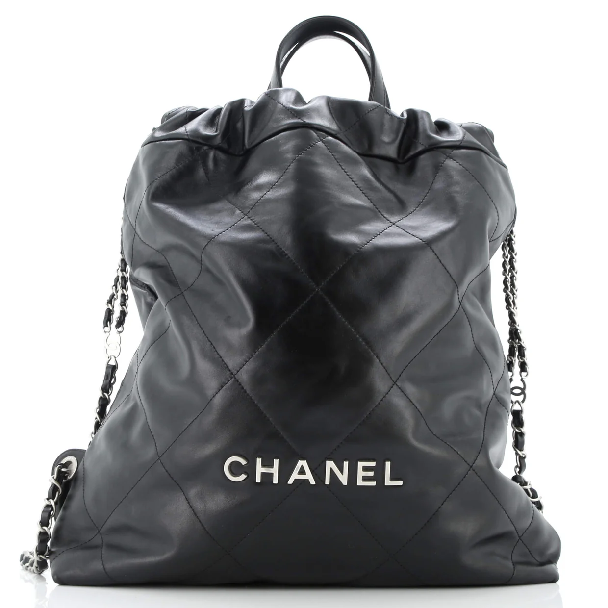 22 Chain Backpack Quilted Calfskin Large - Deep Luxury