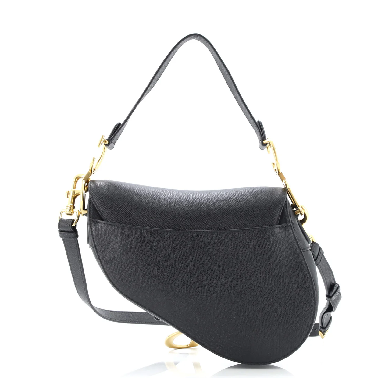 Saddle Handbag with Strap Leather Medium - Deep Luxury