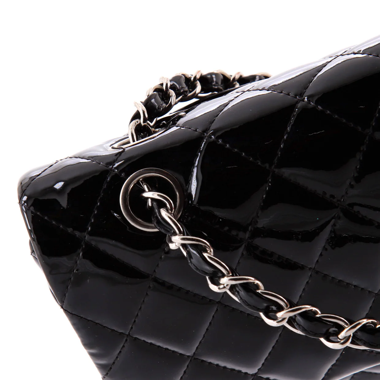 Classic Double Flap Bag Quilted Patent Medium - Deep Luxury