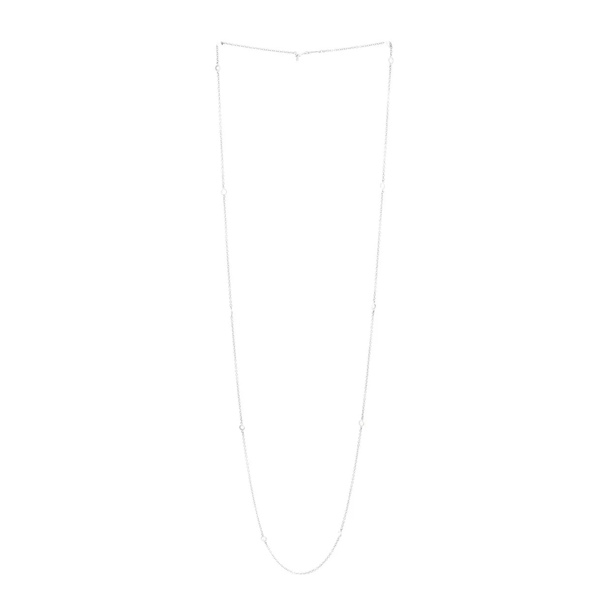 Elsa Peretti Diamonds By The Yard 10 Stone Necklace Platinum with Diamonds - Deep Luxury