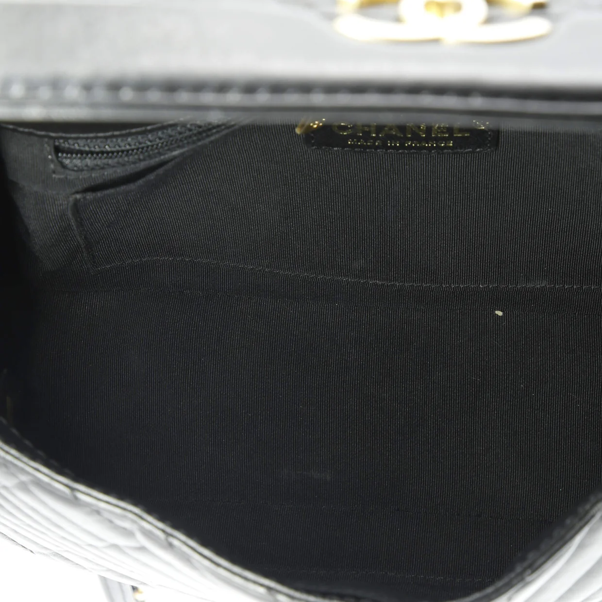 Top Handle Flap Bag Chevron Calfskin Small - Deep Luxury