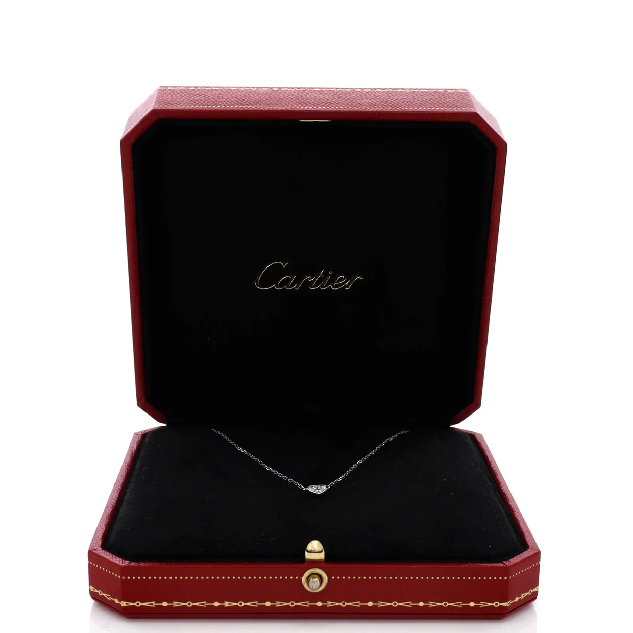 Etincelle de Cartier Heart Pendant Necklace 18K White Gold with Diamonds Mini - Deep Luxury