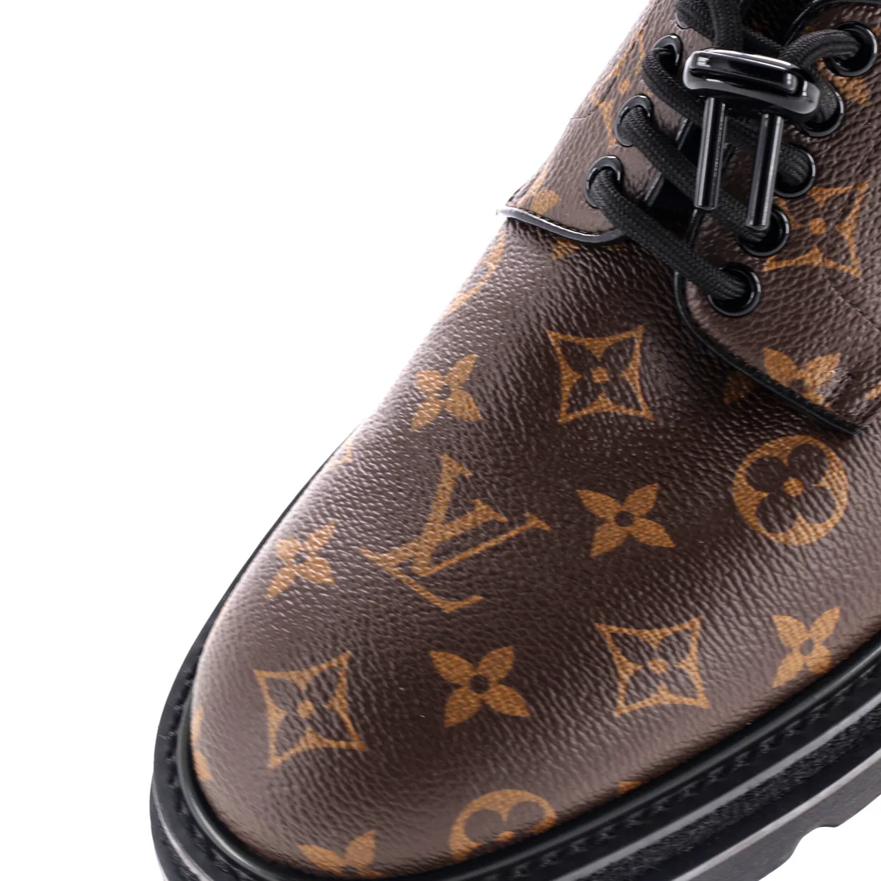 Men's Black Ice Derby Shoes Monogram Canvas - Deep Luxury