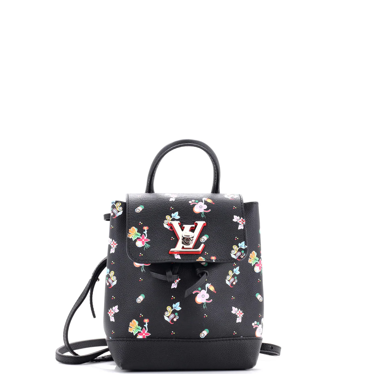 Lockme Backpack Floral Printed Leather Mini - Deep Luxury