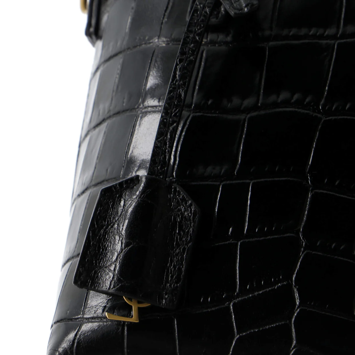 Shopper Tote Crocodile Embossed Leather Mini Toy - Deep Luxury