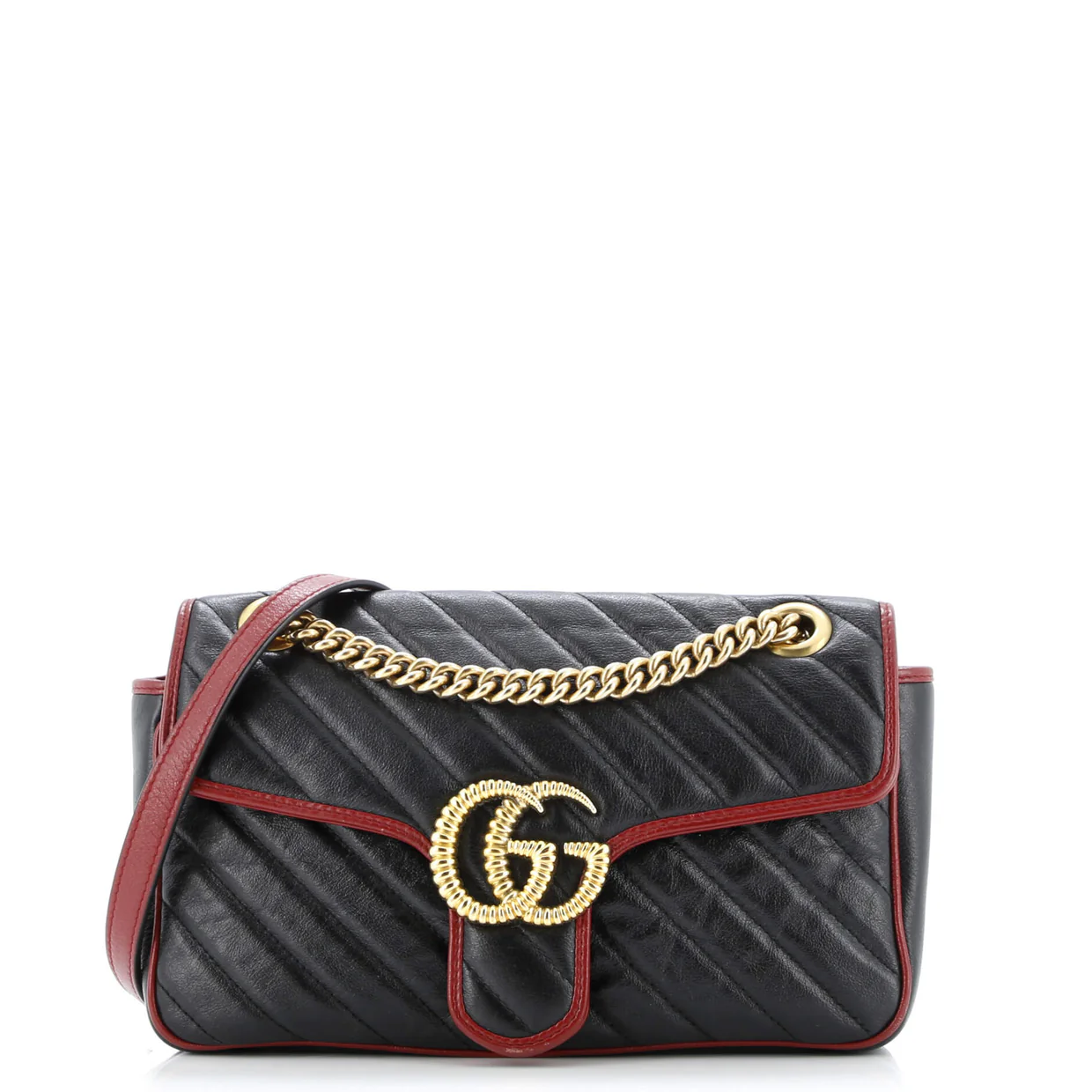 GG Marmont Flap Bag Diagonal Quilted Leather Small - Deep Luxury