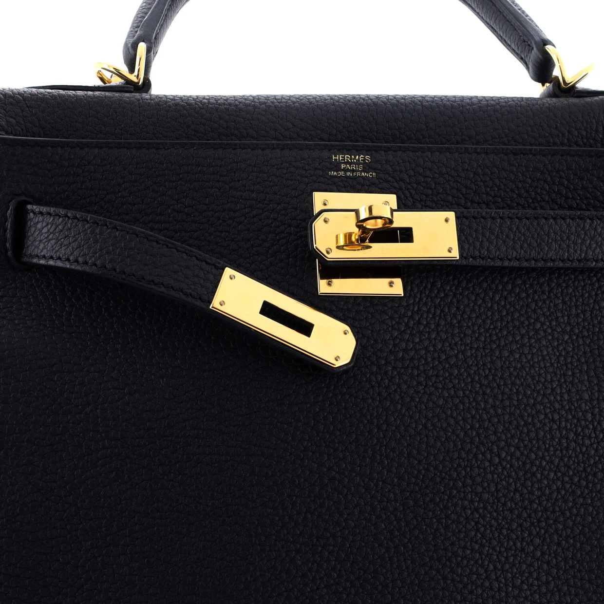 Kelly Handbag Noir Togo with Gold Hardware 28 - Deep Luxury