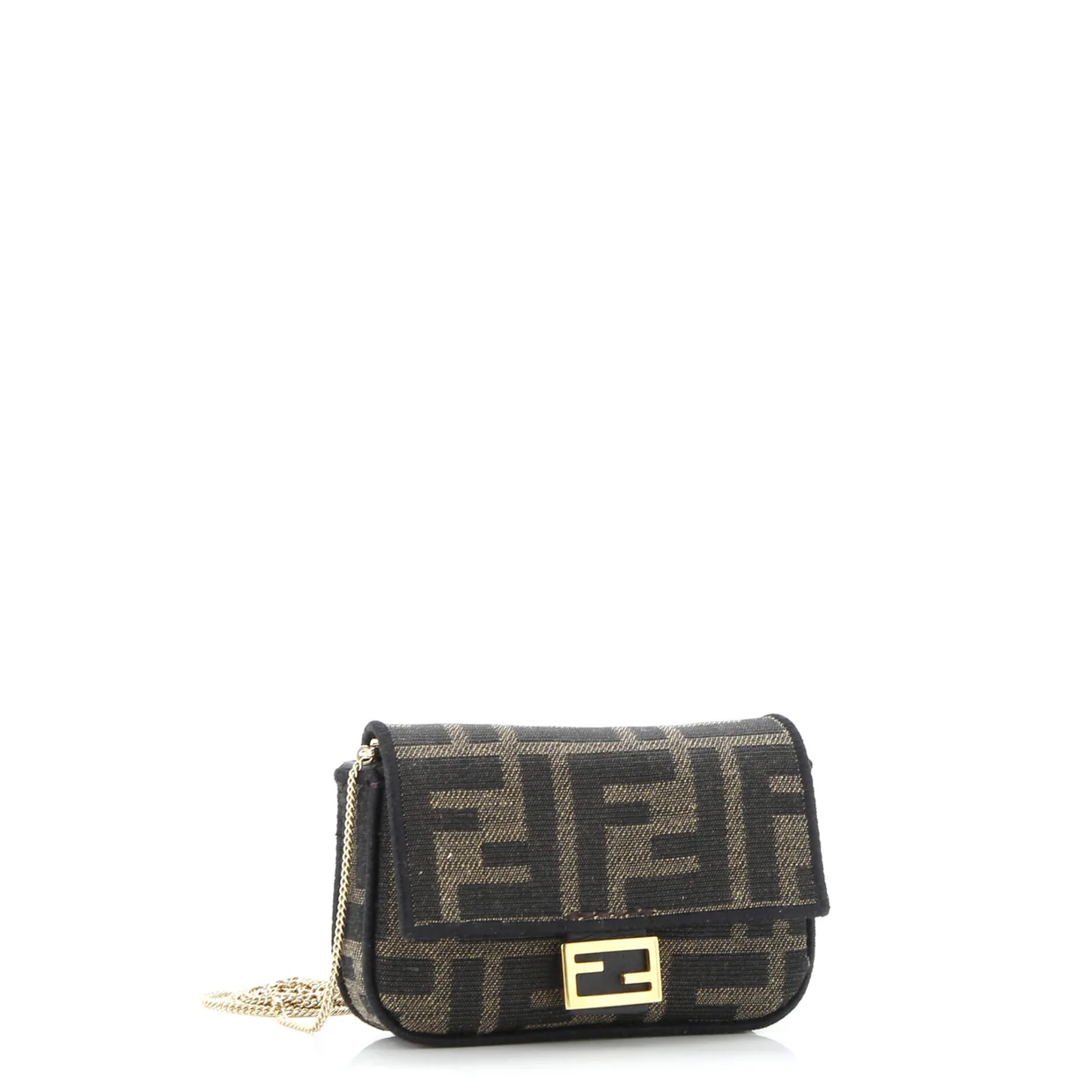 Chain Baguette Charm Bag Zucca Coated Canvas Nano - Deep Luxury