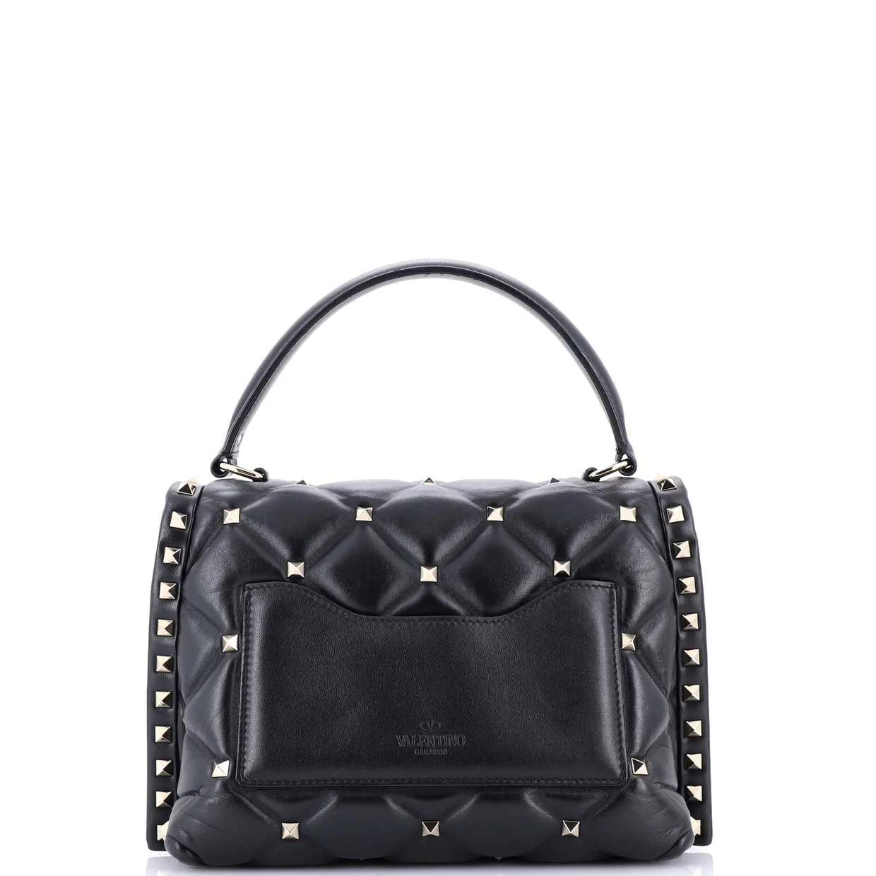 VLTN Candystud Top Handle Bag Printed Leather Medium - Deep Luxury