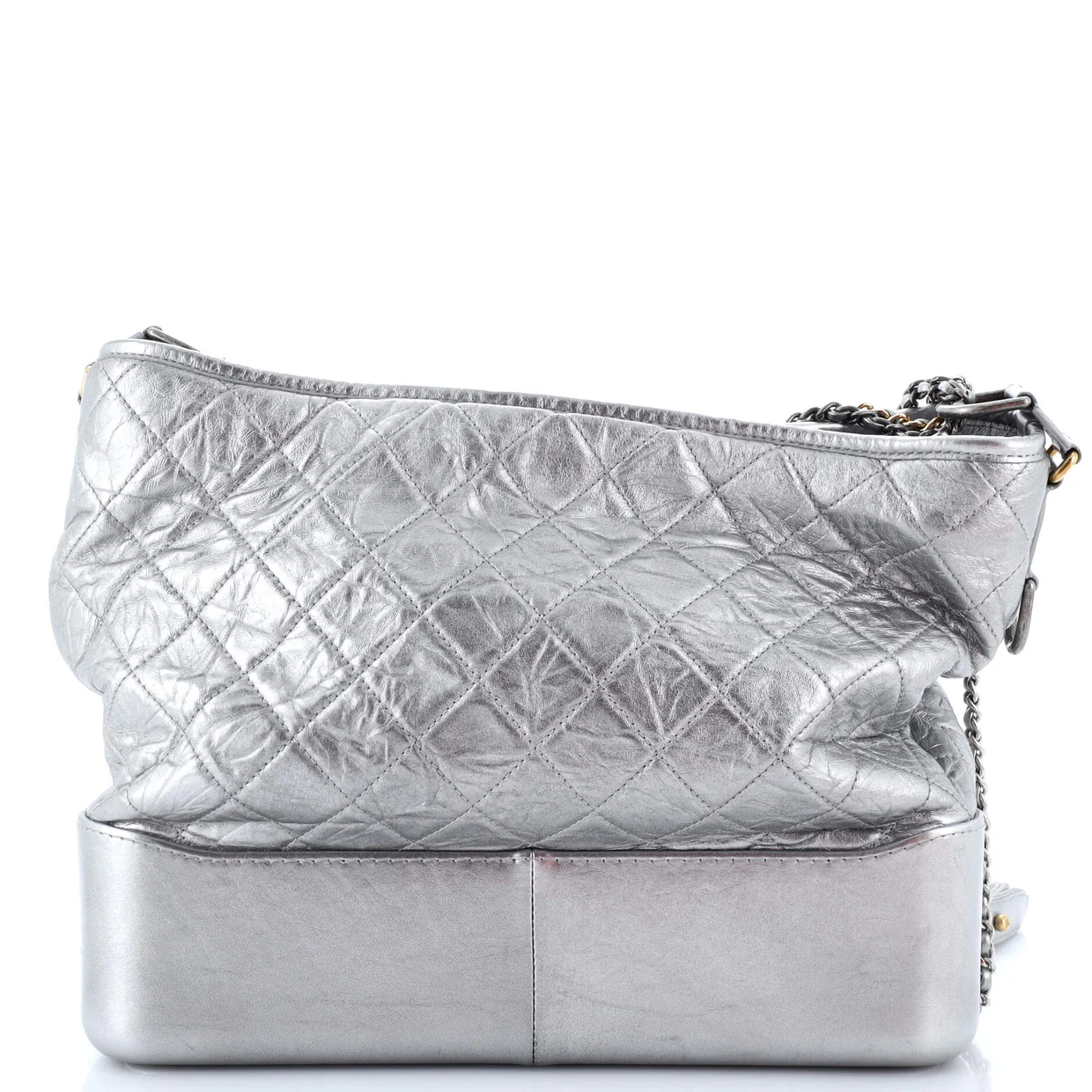 Gabrielle Hobo Quilted Metallic Aged Calfskin Large - Deep Luxury