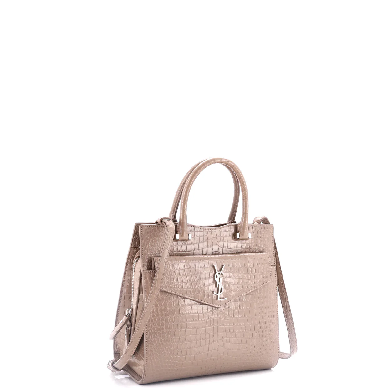Uptown Tote Crocodile Embossed Leather Small - Deep Luxury