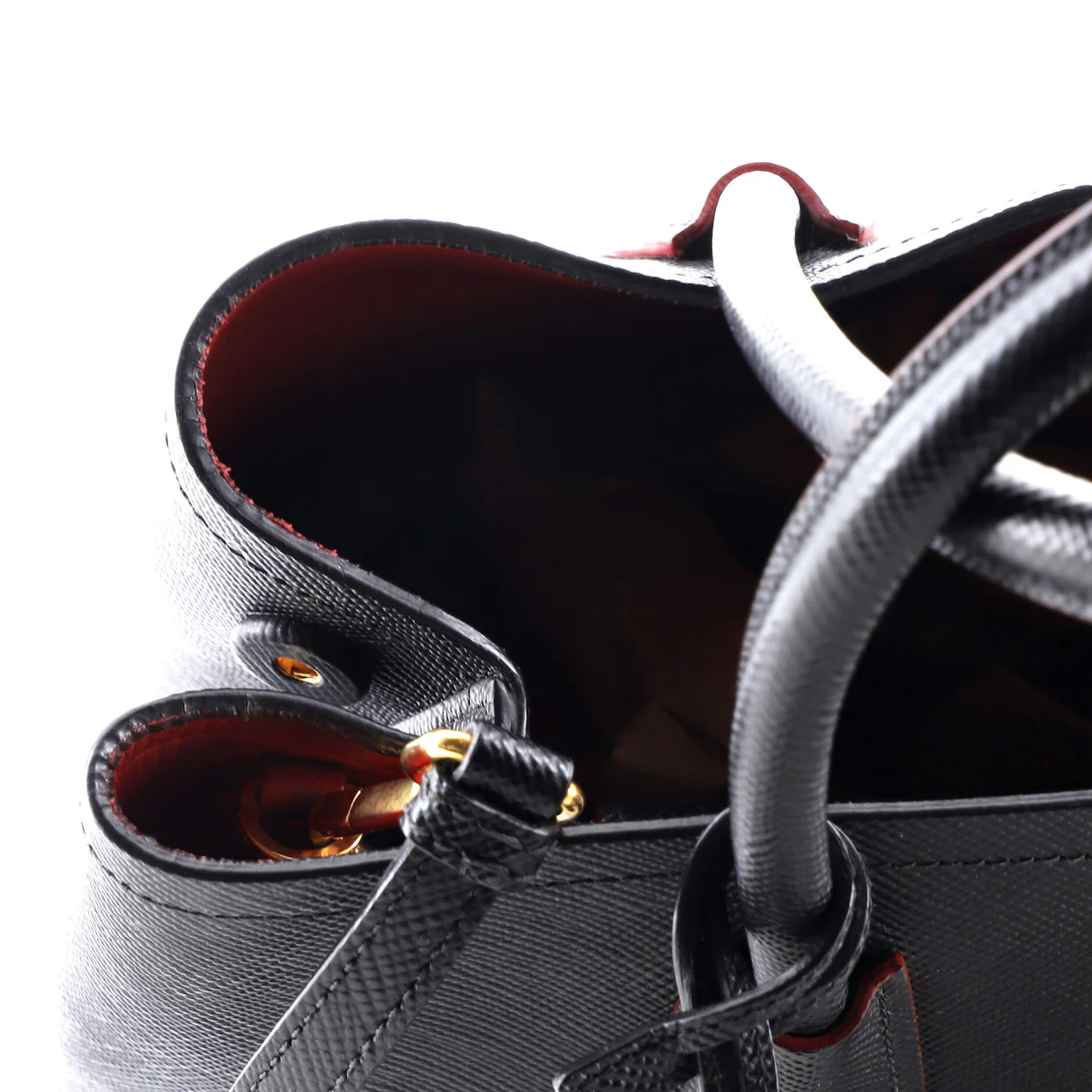 Cuir Double Tote Saffiano Leather Medium - Deep Luxury