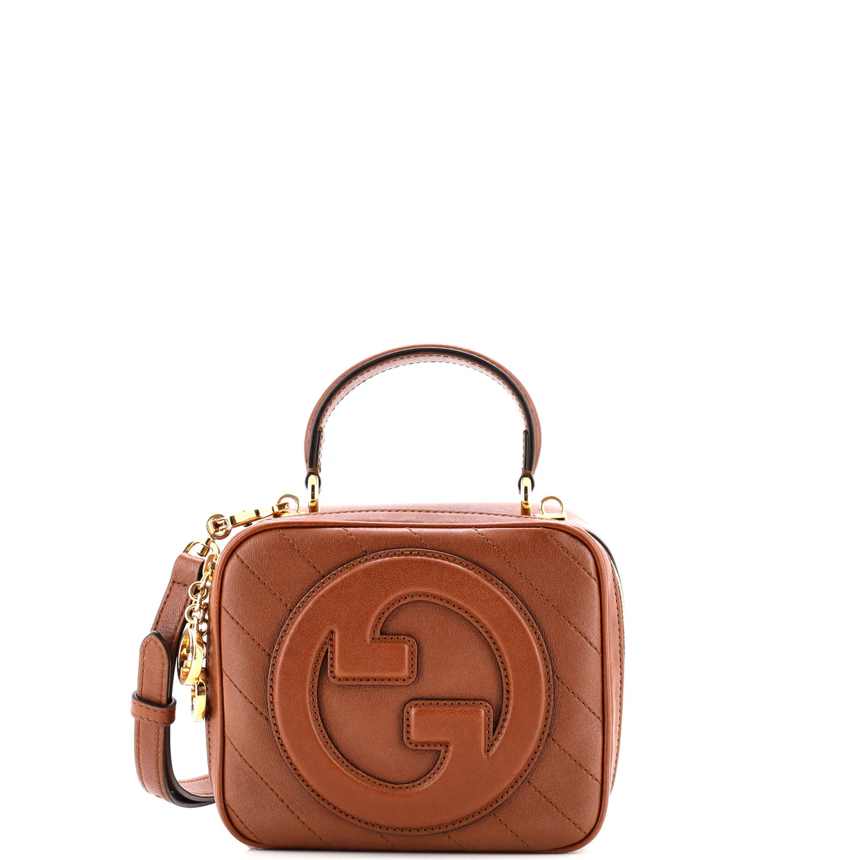 Blondie NM Top Handle Shoulder Bag Diagonal Quilted Leather - Deep Luxury