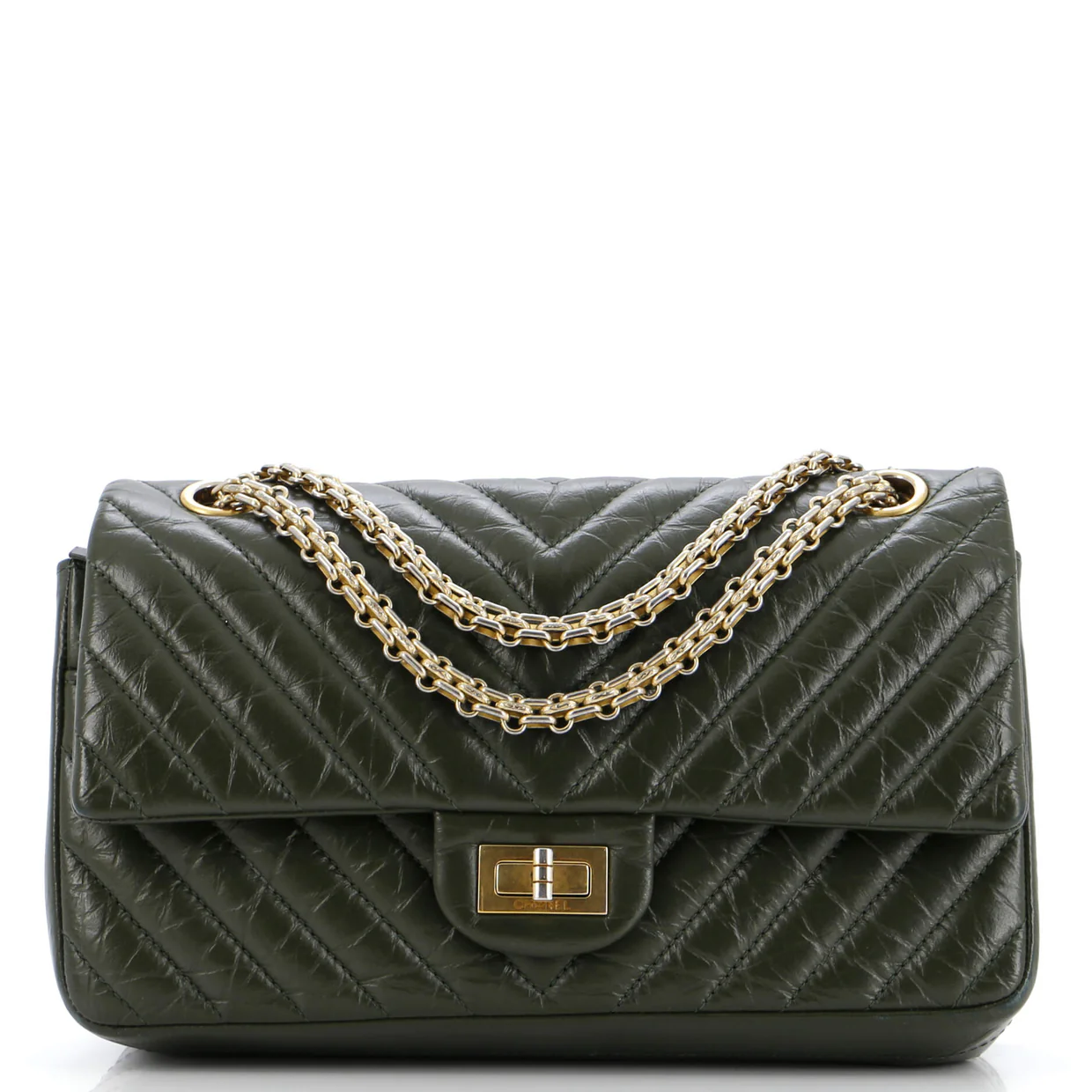 Reissue 2.55 Flap Bag Chevron Aged Calfskin 225 - Deep Luxury