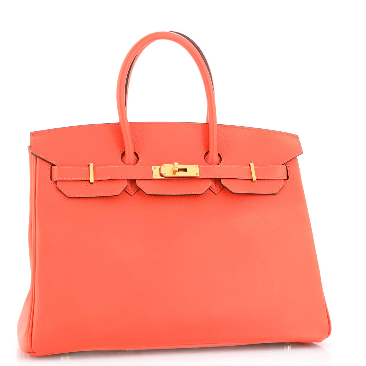 Birkin Handbag Rouge Pivoine Epsom with Gold Hardware 35 - Deep Luxury