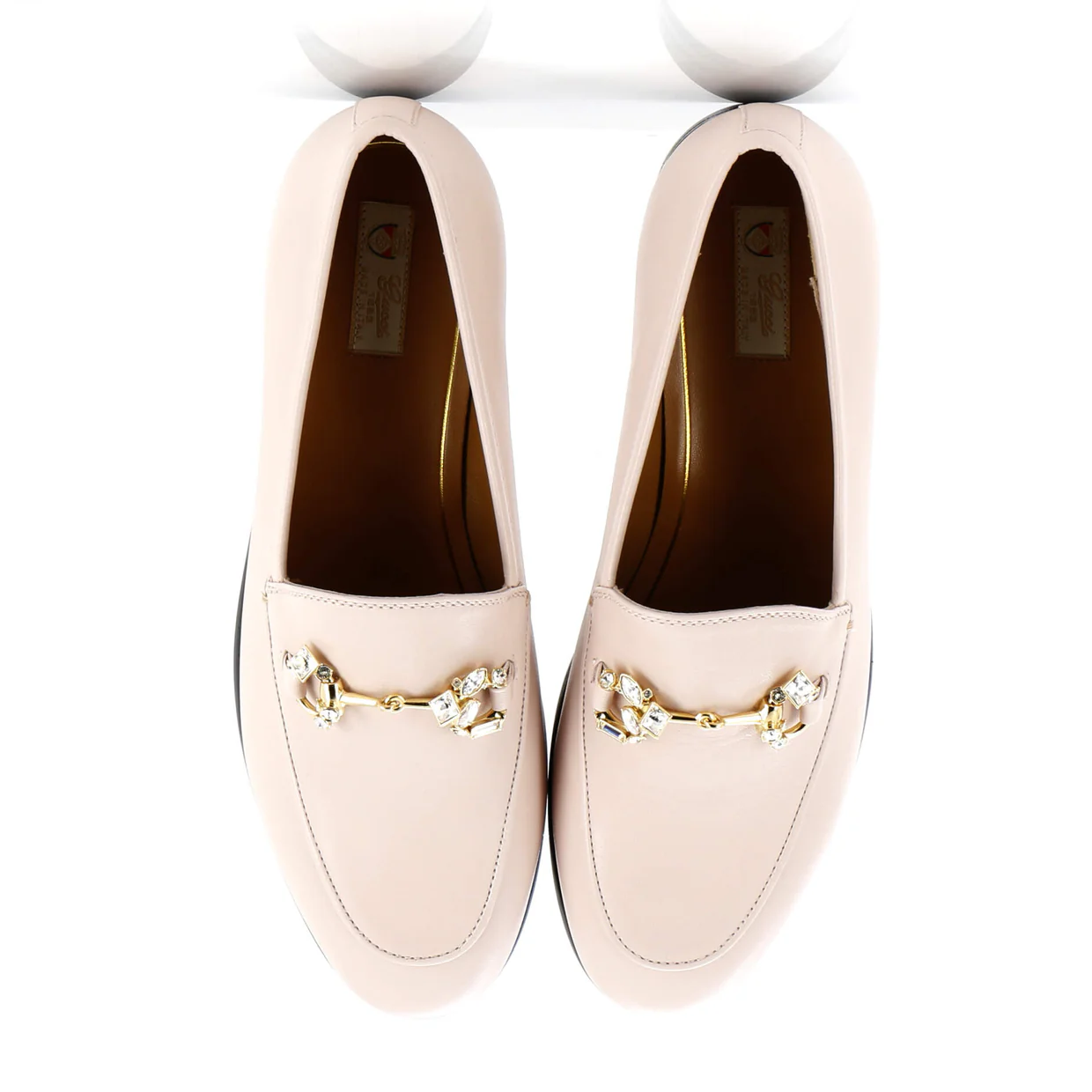 Women's Jordaan Loafers Leather with Crystals - Deep Luxury