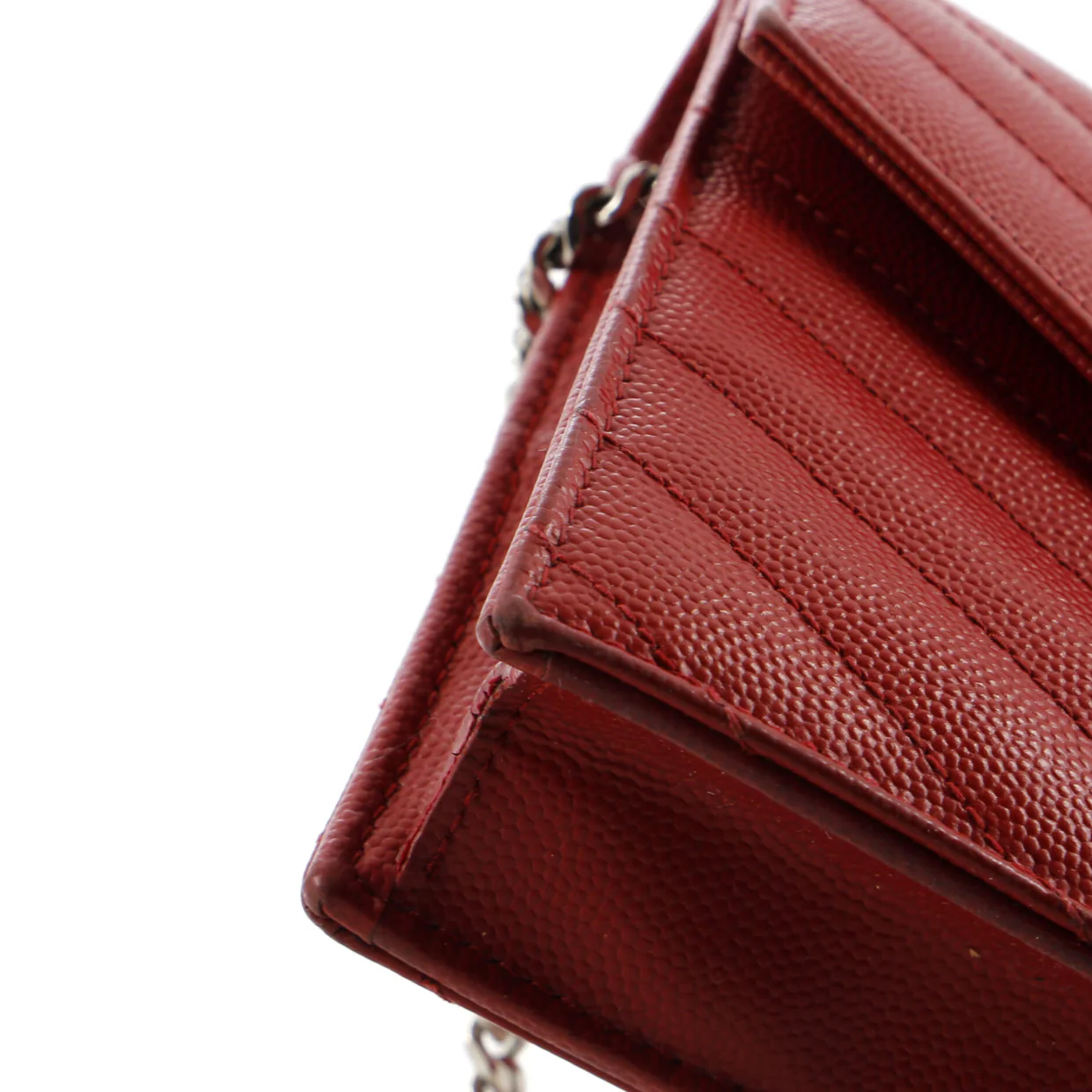 Classic Monogram Wallet on Chain Matelasse Chevron Leather Small - Deep Luxury