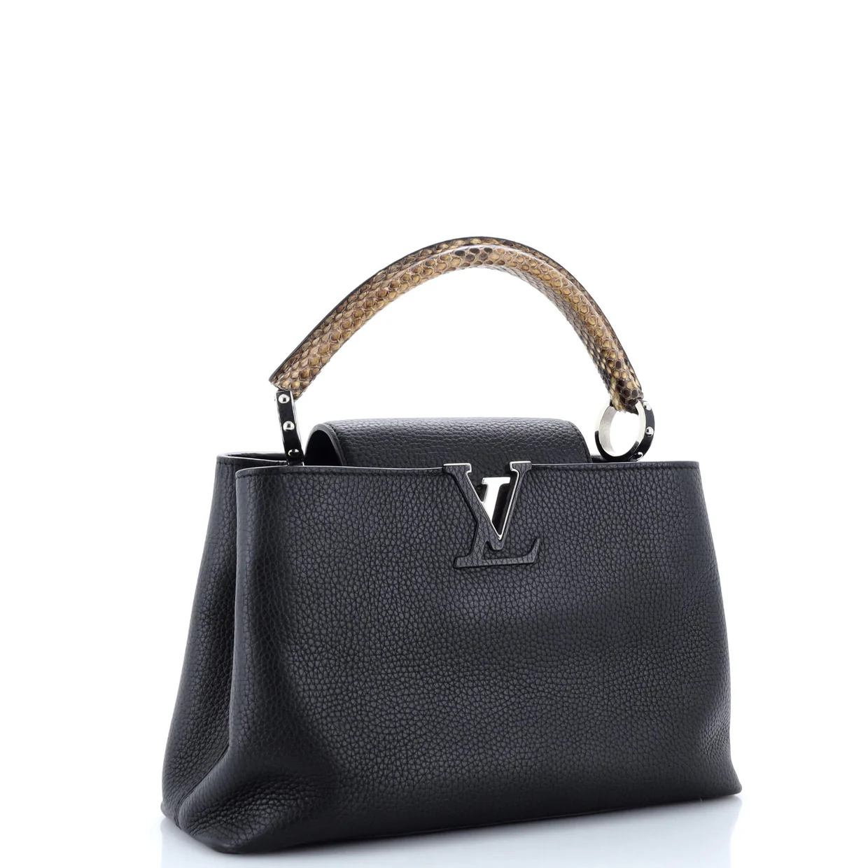 Capucines Bag Leather with Python PM - Deep Luxury