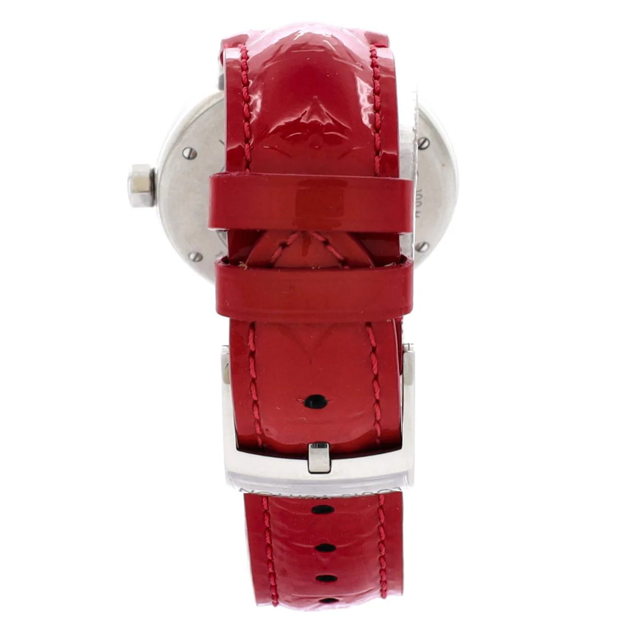 Tambour Disc Quartz Watch Stainless Steel and Monogram Vernis with Diamond Markers and Dial 34 - Deep Luxury