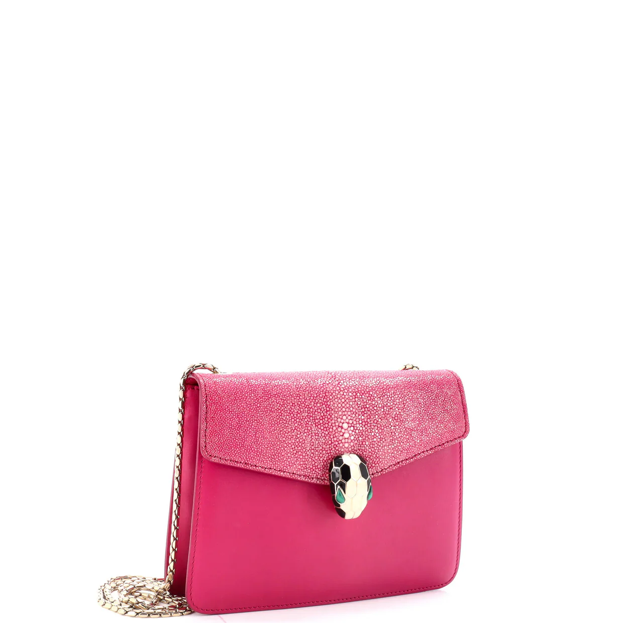 Serpenti Forever Square Shoulder Bag Leather and Stingray Small - Deep Luxury