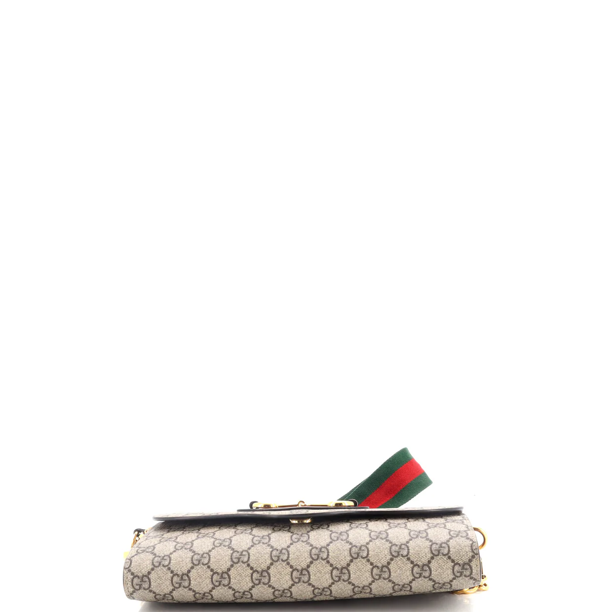 Horsebit 1955 Curved Flap Shoulder Bag GG Coated Canvas Small - Deep Luxury