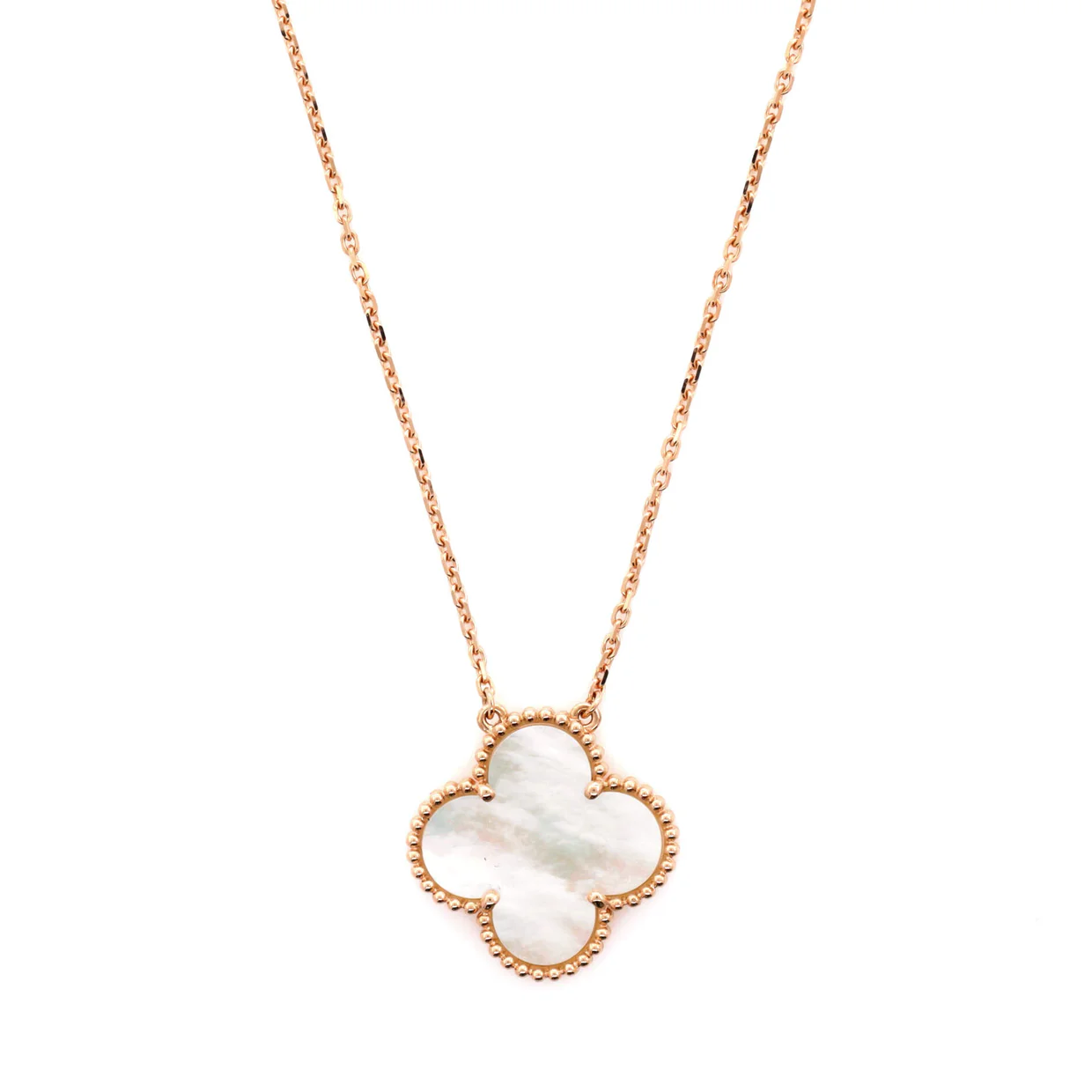 Ginza Edition Magic Alhambra Pendant Necklace 18K Rose Gold and Mother of Pearl - Deep Luxury