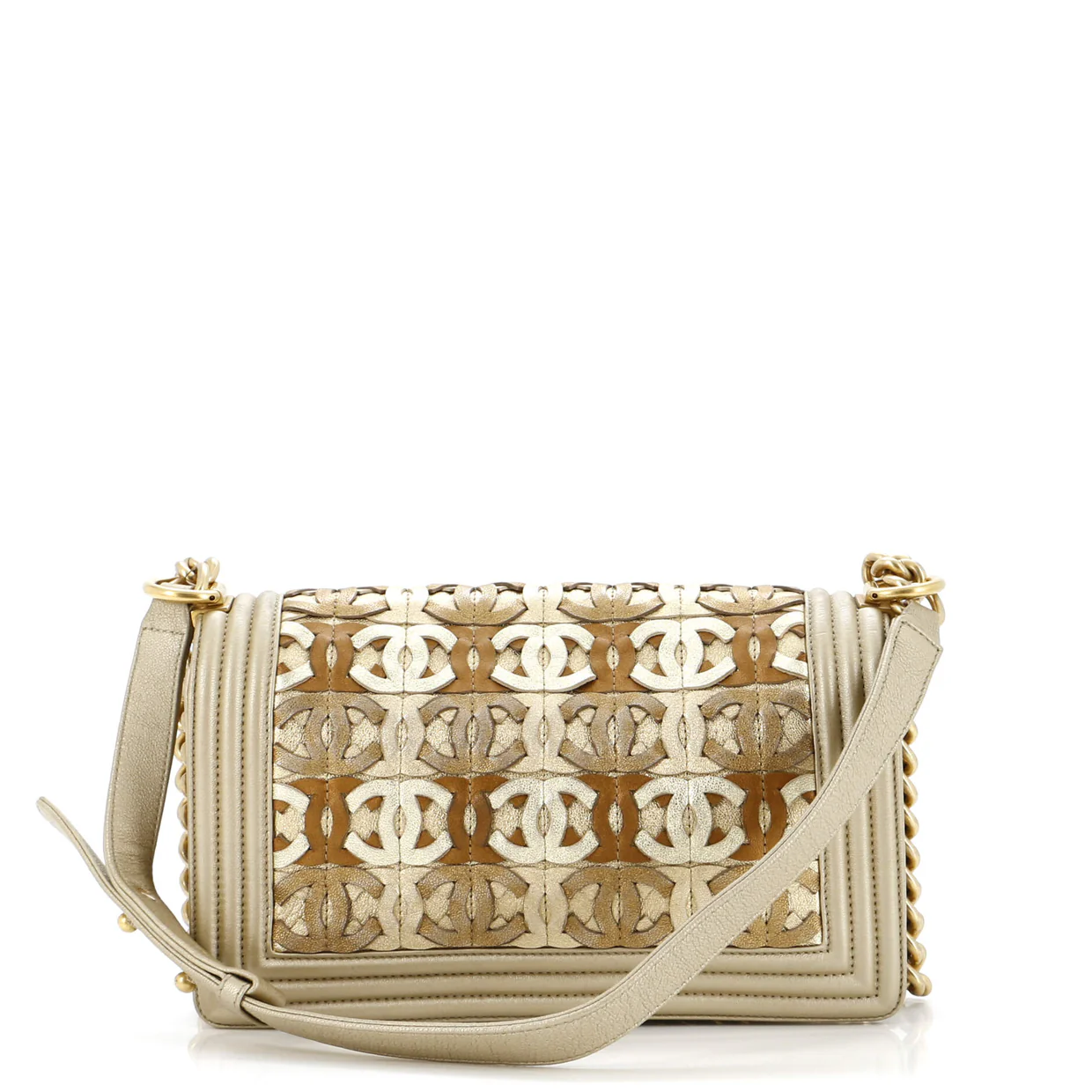 Boy Flap Bag Woven Leather Old Medium - Deep Luxury