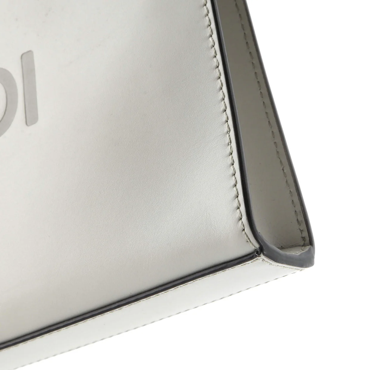 Logo Cut-Out Handle Shopper Tote Embossed Leather Mini - Deep Luxury