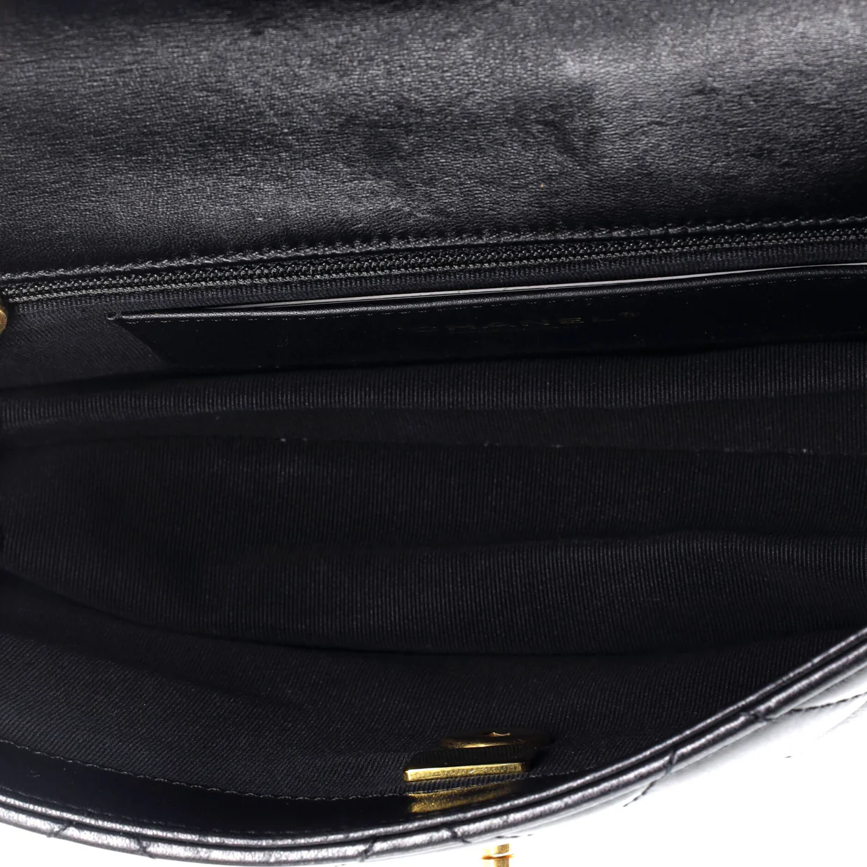 CC Enamel Compartment Chain Shoulder Bag Quilted Lambskin Small - Deep Luxury