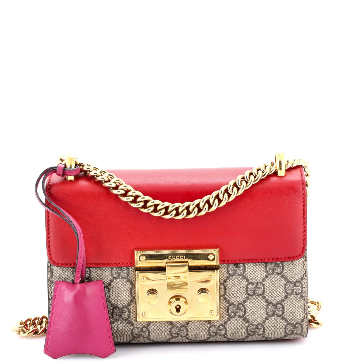 Padlock Shoulder Bag GG Coated Canvas and Leather Small - Deep Luxury