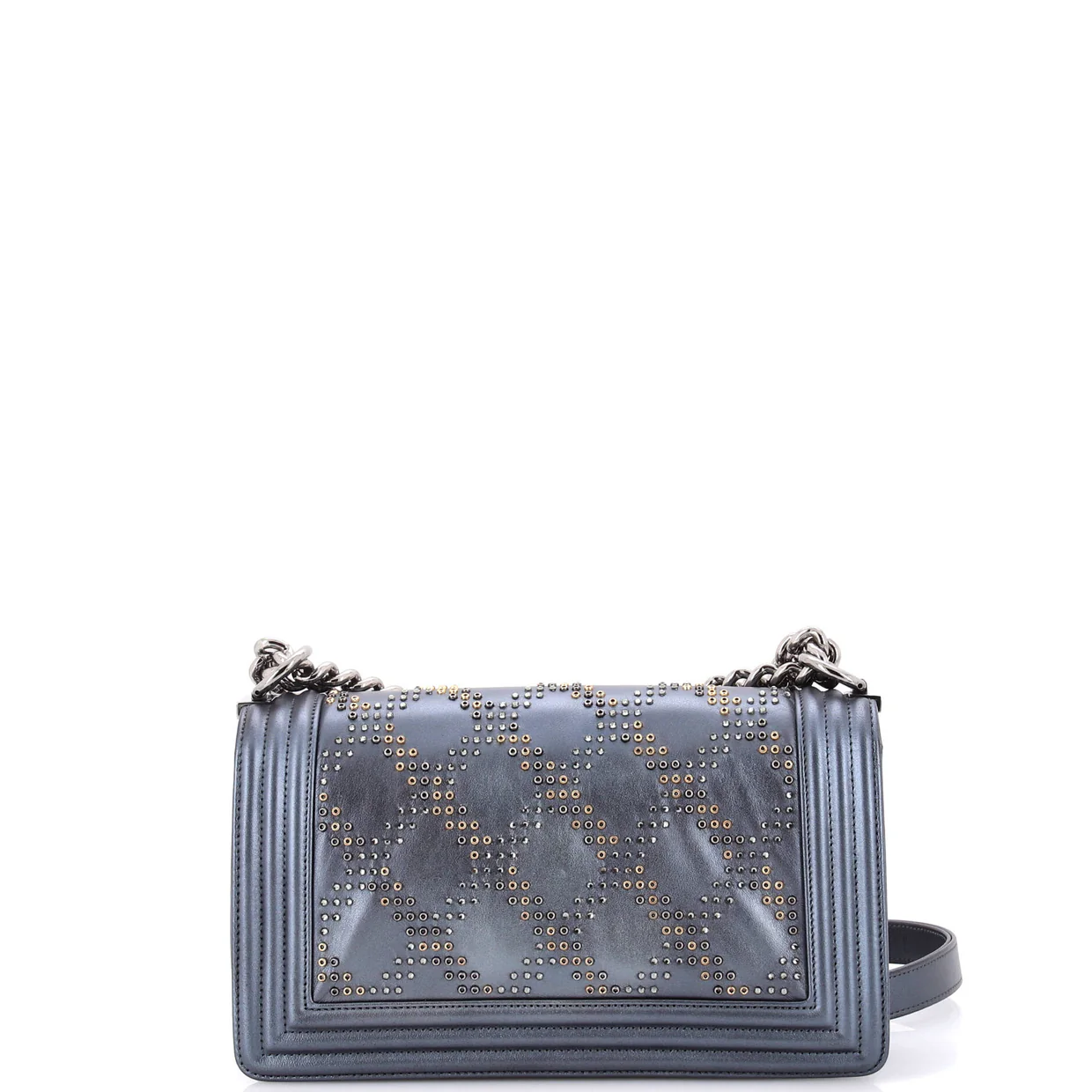 Boy Flap Bag Studded Leather Old Medium - Deep Luxury