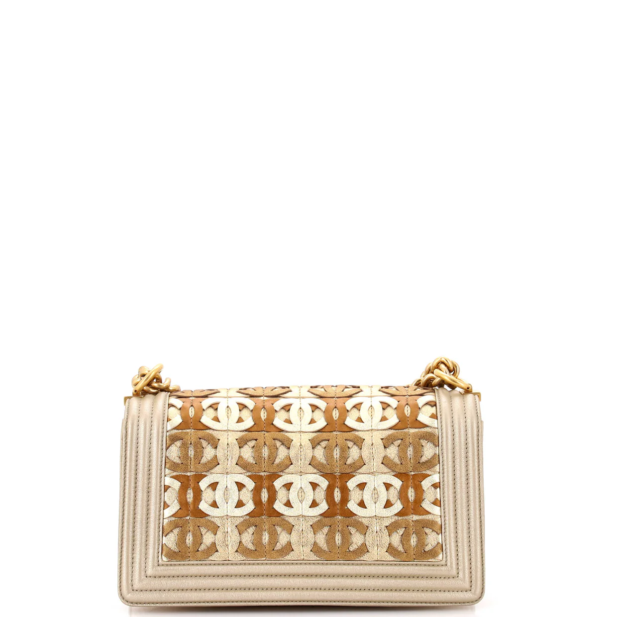 Boy Flap Bag Woven Leather Old Medium - Deep Luxury