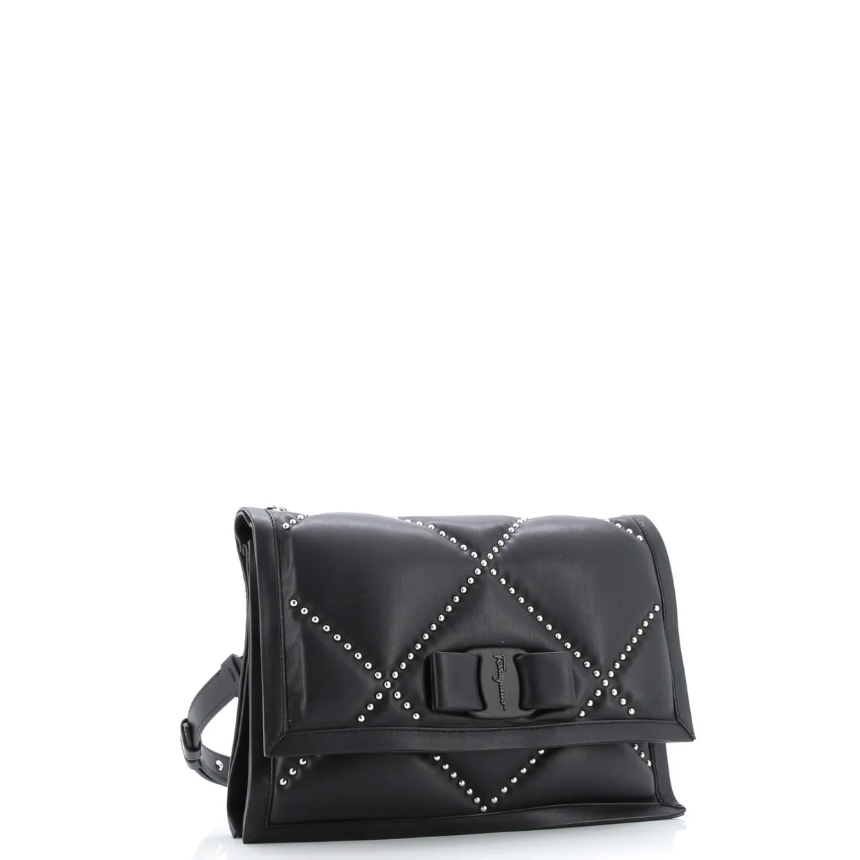 Viva Bow Flap Bag Studded Leather Small - Deep Luxury