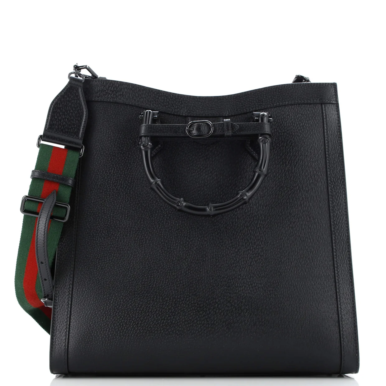 Diana NM Bamboo Handle Tote Leather Large - Deep Luxury