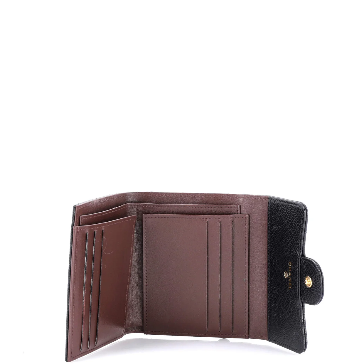 CC Compact Classic Flap Wallet Quilted Caviar - Deep Luxury