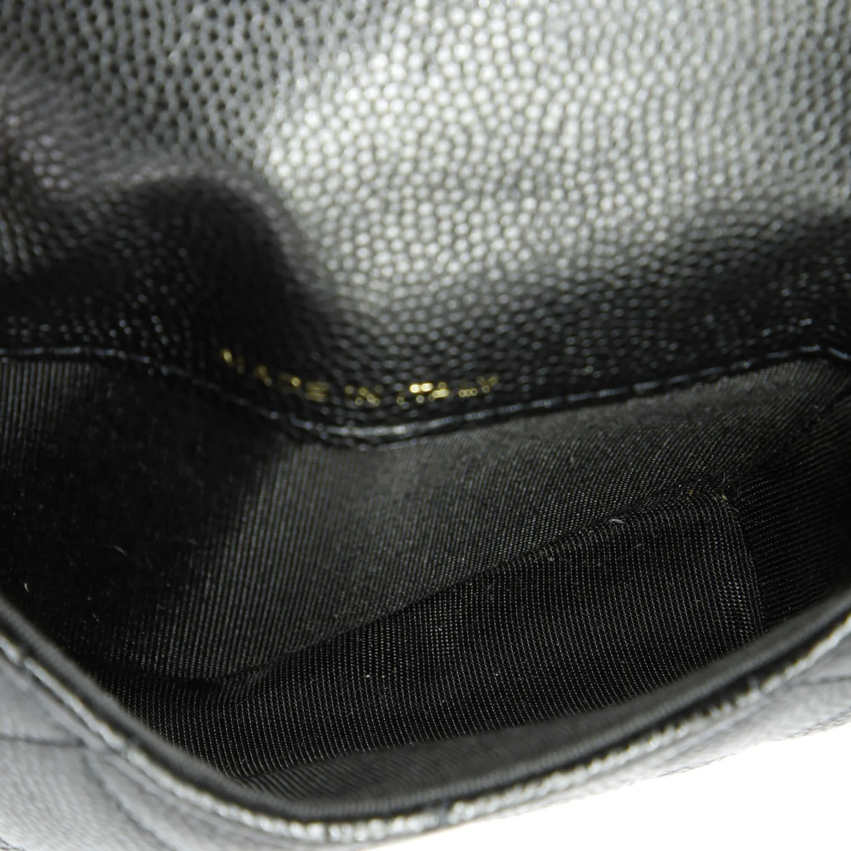 CC Pearl Coin Card Holder with Chain Quilted Caviar - Deep Luxury