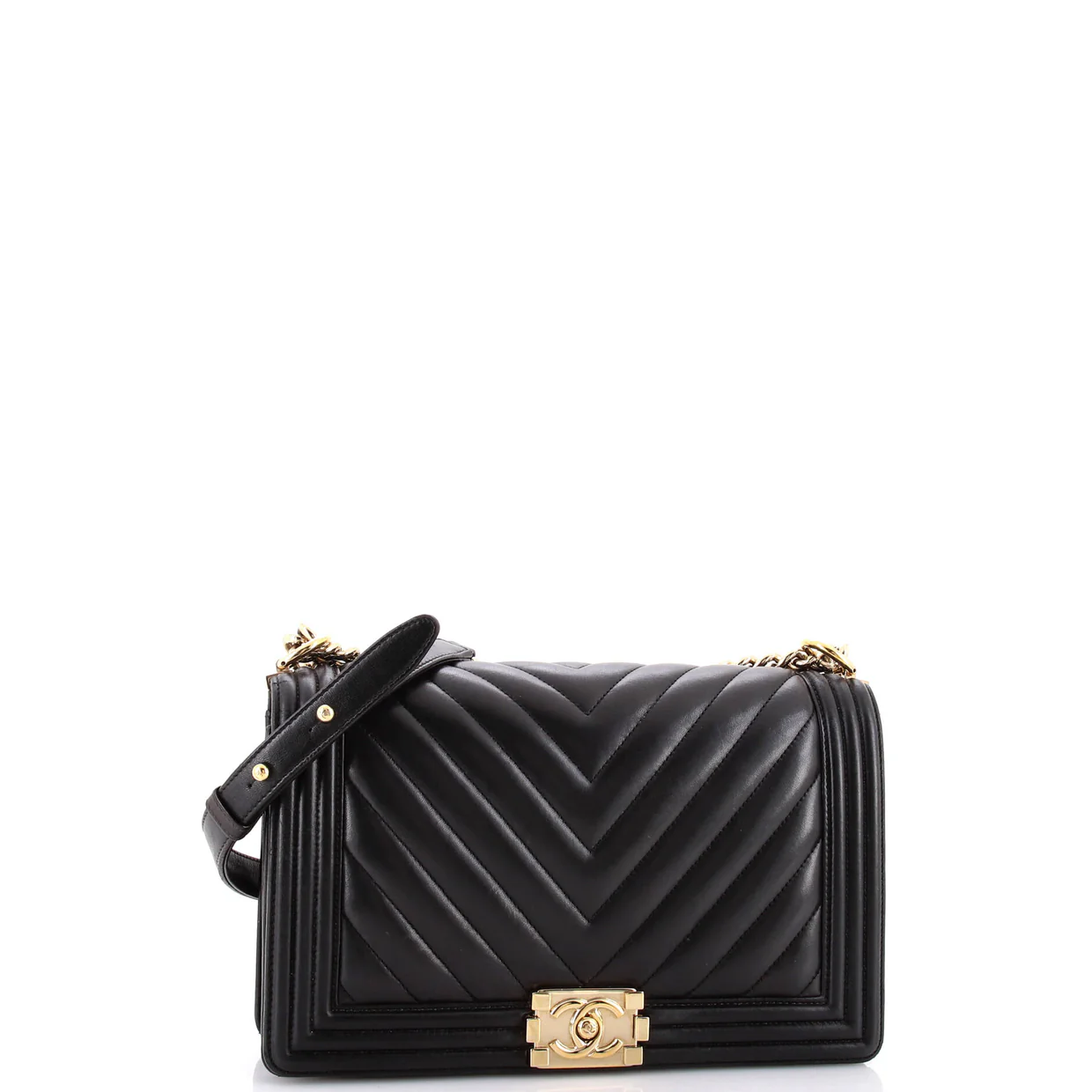 Boy Flap Bag Chevron Lambskin New Medium - Deep Luxury