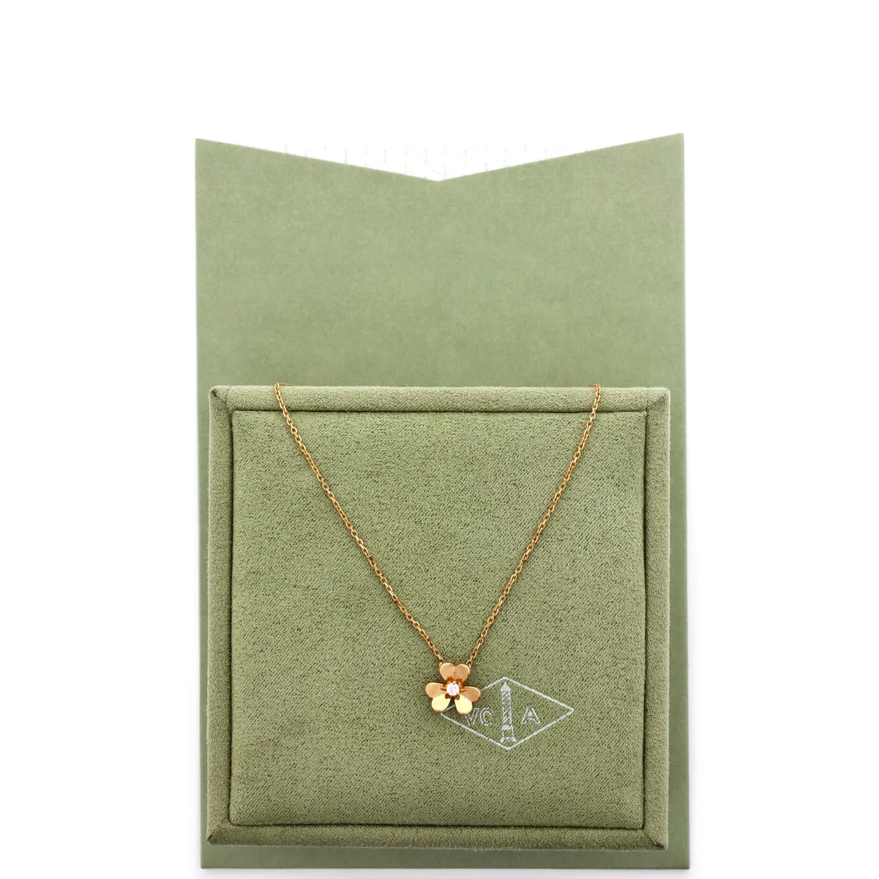 Frivole Pendant Necklace 18K Yellow Gold and Diamond Mini - Deep Luxury