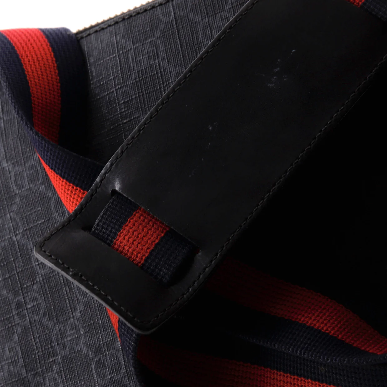 Web Strap Front Zip Messenger Bag GG Coated Canvas Small - Deep Luxury