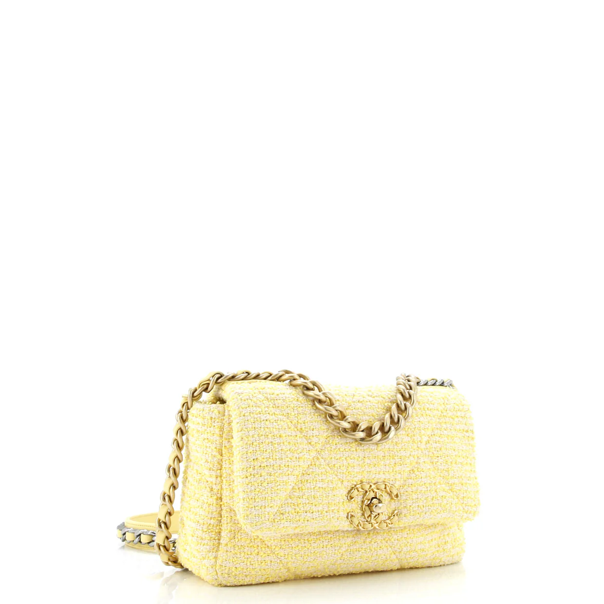 19 Flap Bag Quilted Tweed Medium - Deep Luxury
