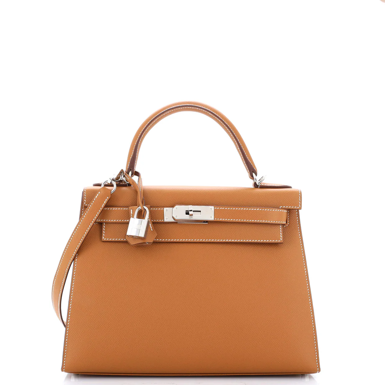 Kelly Handbag Gold Epsom with Palladium Hardware 28 - Deep Luxury