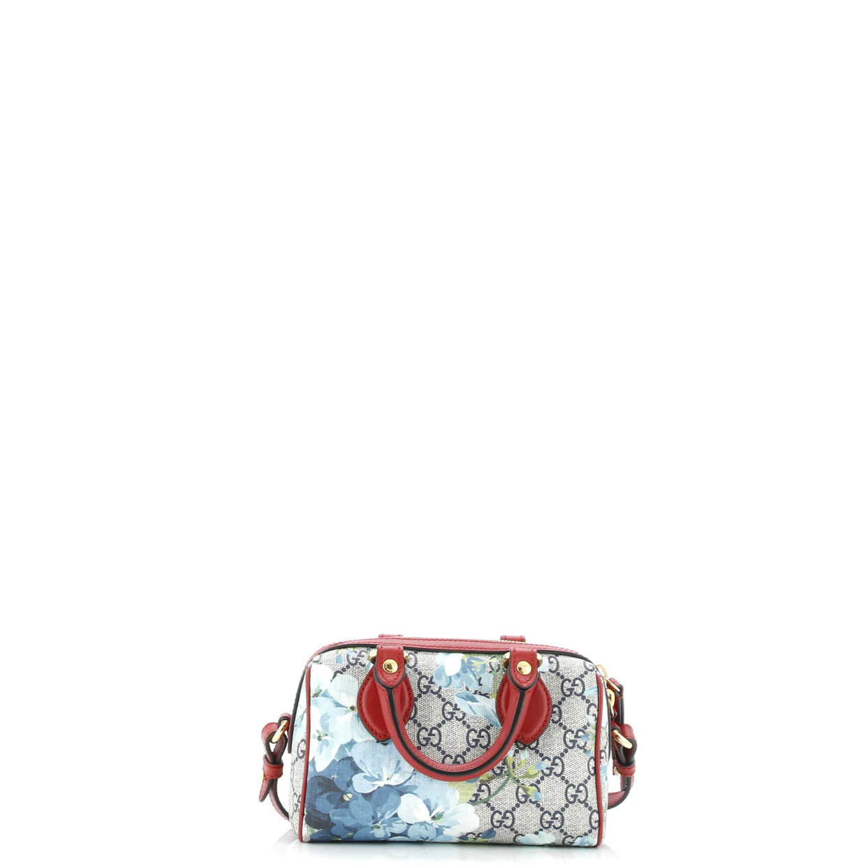 Convertible Boston Bag Blooms Print GG Coated Canvas Nano - Deep Luxury