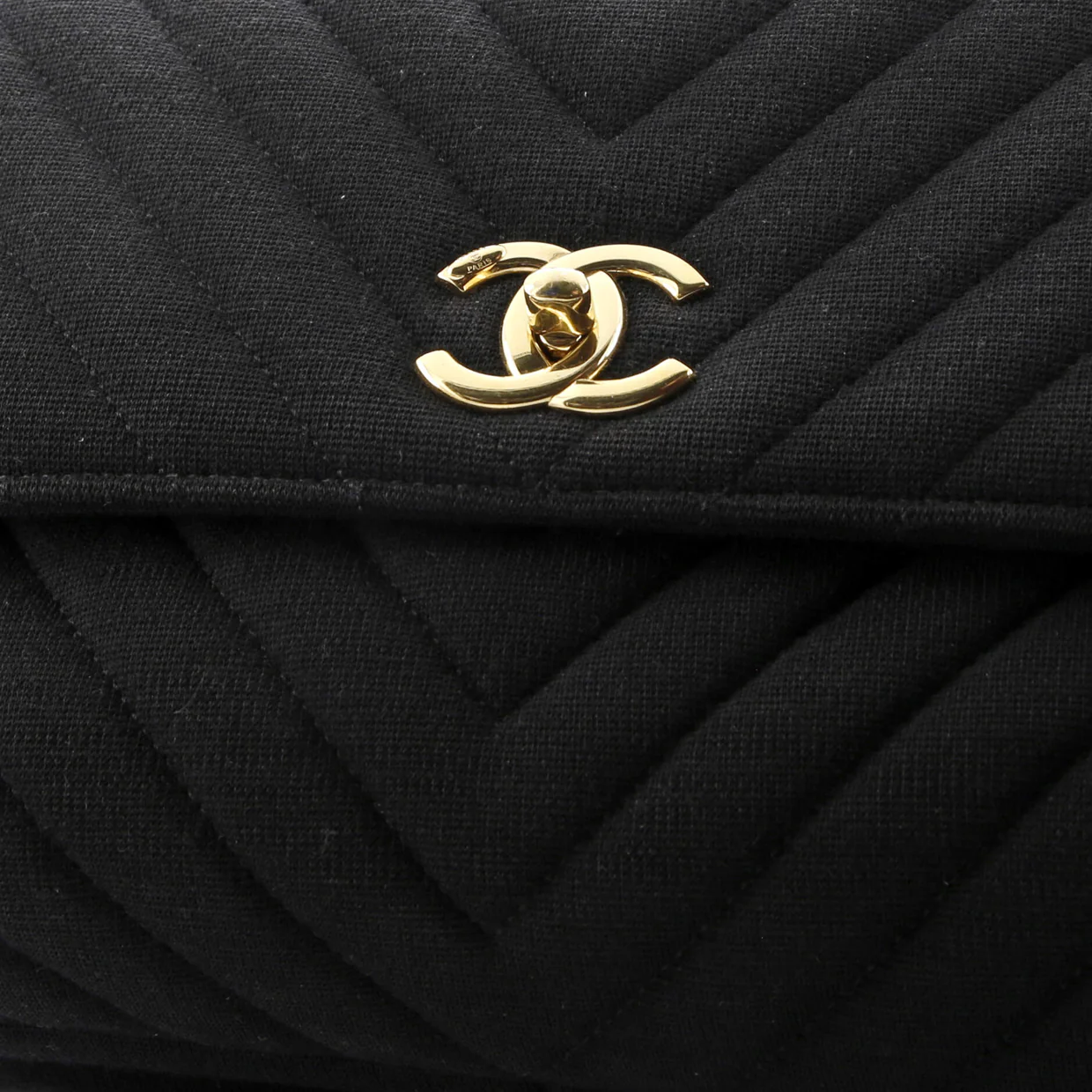 Trendy CC Top Handle Bag Chevron Jersey Medium - Deep Luxury