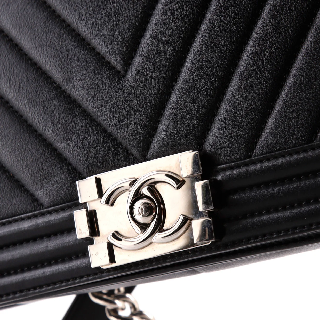 Boy Flap Bag Chevron Calfskin New Medium - Deep Luxury